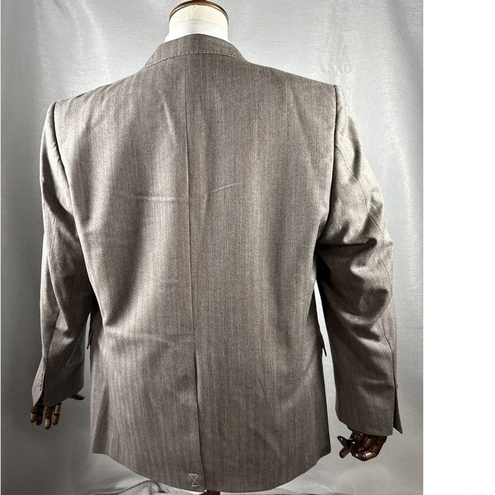 Brooks Brothers Regent Fit Blazer Jacket Wool Blend Herringbone Gray Mens‎ 48R